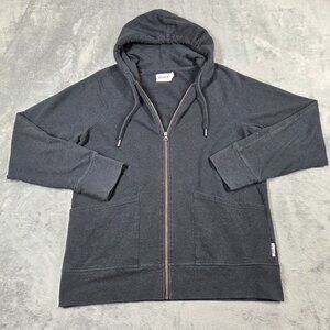 Pact Hoodie Mens Medium Blue Organic Cotton Blend Zip Up Lightweight Jacket